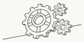 Interconnected Gears, Key Process Highlight, vector design Generative AI Royalty Free Stock Photo