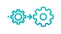 Interconnected Gears Process Icon - System & Workflow Efficiency, vector design Generative AI Royalty Free Stock Photo