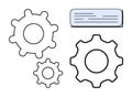 Interconnected Gears Representing Teamwork, System Integration, and Process Efficiency Royalty Free Stock Photo