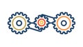 Interconnected gears, symbolizing mechanical process, teamwork, and system function. vector design Generative AI Royalty Free Stock Photo