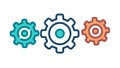 Interconnected gears, symbolizing teamwork, mechanics, or strategy. vector design Generative AI Royalty Free Stock Photo