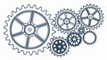 Interconnected Gears System, Complex Mechanical Vector Art, vector design Generative AI Royalty Free Stock Photo