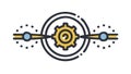 Interconnected Gears - System Integration Workflow Efficiency, vector design Generative AI Royalty Free Stock Photo