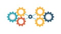 Interconnected Gears for System Synergy, vector design Generative AI Royalty Free Stock Photo