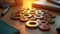 Interconnected gears in vibrant colors