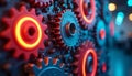 Interconnected gears in vibrant colors