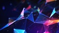 Interconnected Geometric Network with Colorful Glowing Light Effects abstract technology Royalty Free Stock Photo