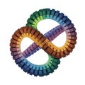 An interconnected geometric structure forms a continuous loop resembling the Royalty Free Stock Photo