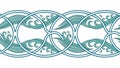 Interconnected Geometric Wave Scroll Pattern, vector design Generative AI Royalty Free Stock Photo