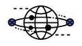 Interconnected Globe. Global Digital Network. Data Flow, vector design Generative AI Royalty Free Stock Photo