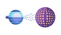 Interconnected Globes Icon: Global Unity Exchange, vector design Generative AI Royalty Free Stock Photo