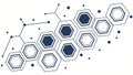 Interconnected Hexagonal Data Flow System, vector design Generative AI Royalty Free Stock Photo