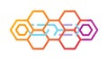 Interconnected Hexagonal Network: Digital Connectivity Data Structure, vector design Generative AI Royalty Free Stock Photo