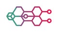 Interconnected Hexagonal Network Structure, vector design Generative AI Royalty Free Stock Photo