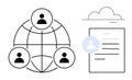 Global Team Collaboration and Cloud-Based Document Sharing Concept Royalty Free Stock Photo