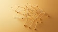 Interconnected lines with connecting nodes create a network design on a warm background, featuring space for additional Royalty Free Stock Photo