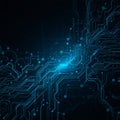 Interconnected lines and glowing nodes form a complex network. Royalty Free Stock Photo
