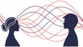 Interconnected Minds Telepathy Vector Illustration, vector design Generative AI Royalty Free Stock Photo