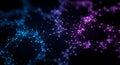 Digital Network Technology Abstract Background. Blue Purple Glowing Data Connections for AI. Royalty Free Stock Photo