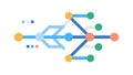 Interconnected Network Flow Digital Data Transfer, vector design Generative AI Royalty Free Stock Photo