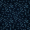 Interconnected network of glowing blue nodes and lines on a dark background Royalty Free Stock Photo