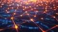 Interconnected Network of Glowing Points and Lines, A Visualization of Digital Connectivity