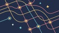 Interconnected Network Lines, Global Connection, vector design Generative AI Royalty Free Stock Photo
