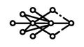 Interconnected Network Nodes Data Flow Icon, vector design Generative AI Royalty Free Stock Photo