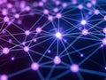 Interconnected network of vibrant purple nodes Royalty Free Stock Photo