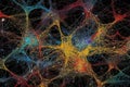 Interconnected Neurons Illustration. Generative Ai