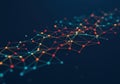 Interconnected nodes form an abstract network data visualization against dark backdrop Royalty Free Stock Photo