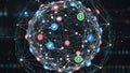 Interconnected nodes forming a network, featuring various social Royalty Free Stock Photo