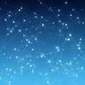 Interconnected nodes and lines against a gradient blue backgroun Royalty Free Stock Photo
