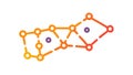 Interconnected Nodes Network, Abstract Data Flow Vector, vector design Generative AI Royalty Free Stock Photo