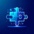 Interconnected Puzzle Pieces Representing Technology and Integration Royalty Free Stock Photo