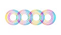 Interconnected Rainbow Rings, Harmony Unity Symbol, vector design Generative AI Royalty Free Stock Photo