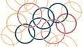 Interconnected Rings Pattern Vector for Seamless Backgrounds, vector design Generative AI Royalty Free Stock Photo