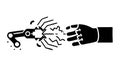 Interconnected Robotic Hands. Digital Connection, vector design Generative AI Royalty Free Stock Photo