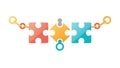 Interconnected Solution Network Puzzle Icon, vector design Generative AI Royalty Free Stock Photo