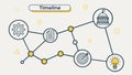 Interconnected timeline with icons, symbolizing business processes. vector design Generative AI Royalty Free Stock Photo