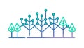 Interconnected Trees Digital Network Landscape Vector, vector design Generative AI Royalty Free Stock Photo