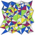 Interconnected triangles in various vibrant colors, including Royalty Free Stock Photo