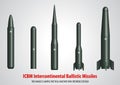 intercontinental ballistic missile ICBM 3D Royalty Free Stock Photo