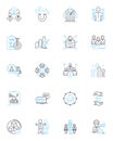 Intercontinental exchange linear icons set. Trading, Exchange, Commodities, Futures, Derivatives, Options, Contracts Royalty Free Stock Photo