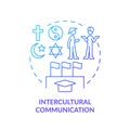 Intercultural communication blue gradient concept icon Royalty Free Stock Photo