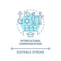 Intercultural communication turquoise concept icon