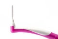 The interdental brush close-up isolated on white background Royalty Free Stock Photo