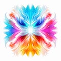 Vibrant Neon Abstract Flower: Symmetrical Pattern With Bright Colors