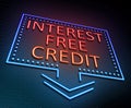 Interest free credit concept.