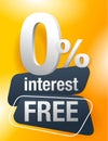 Interest free yellow banner - 0 percent